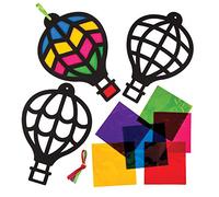 Baker Ross Décorations montgolfières à effet vitrail (lot de 6) que les enfants pourront assembler et exposer AW637 Coloris Assortis