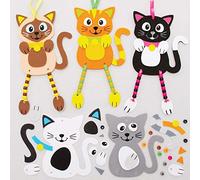Baker Ross Décorations motif Chat à Perles - Lot de 5, Activités Manuelles pour Enfants (FE396)