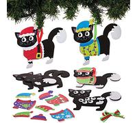 Baker Ross Decorations Noel motif Chat à Assortir - Lot de 8, Noel Decoration Sapin (FX365)