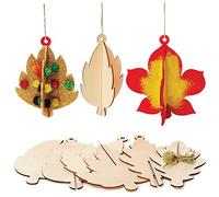 Baker Ross Decorations Theme Automne en Bois - Lot de 6, Objet a Peindre Enfant (FX256)