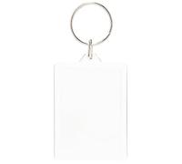Baker Ross E4572 Lot de 8 Porte-Clés à personnaliser - Idéal comme cadeau de pochette surprise, Blanc, 50mm x 35mm