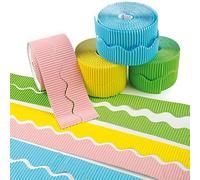 Baker Ross EV772 Lot de 6 bordures ondulées pastel pour décoration de salle de classe et tableau d'affichage