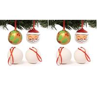 Baker Ross EX5152 Boules en Céramique - Boîte de 4, Décorations de Noël en Céramique à Peindre, Parfait pour Les Activités et Loisirs de Noël pour Les Enfants, Brown (Lot de 2)