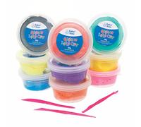Baker Ross FC130 Argile Polymère avec Paillettes - Lot de 10, Argile Sans Cuisson Autodurcissante, Activites Manuelles pour Enfants, Creation Enfant