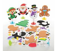 Baker Ross FC146 Ressort Jouet Enfant motif Noel - Lot de 8, Jouet Creatif, Mini Jouet Enfant, Jouet a ressort, Loisirs Creatifs Enfants