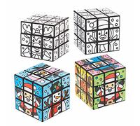Baker Ross FC171 Puzzle Enfant forme Cube motif Noël - Lot de 4, Puzzle à Colorier, Puzzle Decoratif Enfant, Activite Manuelle Noel, Activites Manuelles pour Enfants