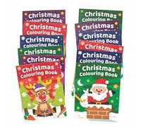 Baker Ross FC173 Mini Livres de Coloriage de Noël pour Enfants - Lot de 12, Cadeaux, Loisirs Créatifs, Papier