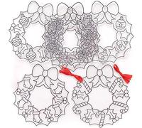 Baker Ross FC179 Attrape Soleil Enfant motif Couronnes de Noël - Lot de 6, Décoration Loisirs Créatifs Enfants, Loisirs Créatifs Vitrail, Noel Enfant