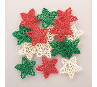 Baker Ross FC219 Decoration Enfant en forme d'Étoiles de Noël en Rotin - Lot de 15, Decoration Bois a Decorer Enfant, Noel Enfant, Loisirs Creatif Enfants