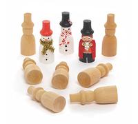 Baker Ross FC224 Mini Bonhommes de Neige en Bois Enfants - Lot de 8, Mini Formes en Bois, Decoration Bois à Décorer, Bois a Peindre Enfant, Activites Manuelles pour Enfants