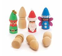 Baker Ross FC225 Mini Elfes en Bois pour Enfants - Lot de 8, Mini Formes en Bois, Decoration Bois à Décorer, Bois a Peindre Enfant, Activites Manuelles pour Enfants