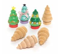 Baker Ross FC226 Mini Sapin de Noël en Bois Enfant - Lot de 8, Mini Formes en Bois, Decoration Bois à Décorer, Bois a Peindre Enfant, Activites Manuelles pour Enfants
