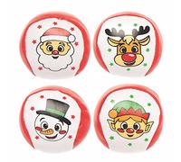 Baker Ross FC251 Jouet Enfant Mini Balles Souples motif Noël - Lot de 8, Petit Jouet Enfant, Cadeau Pochette Surprise, Jeux pour Anniversaire, Petit Cadeau pas Cher