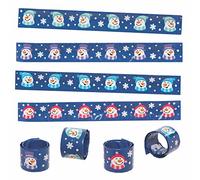 Baker Ross FC254 Bracelets Enfants à Claquer motif Bonhomme de Neige - Lot de 8, Bracelets pour Enfants, Jouets Anniversaire Pochette Cadeau
