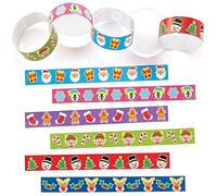 Baker Ross FC261 Papier Enfants en forme de Chaines motif Personnages de Noël - Lot de 240, Papier Decoratif, Papier Scrapbooking, Noel Enfants, Loisirs Creatifs pour les Enfants