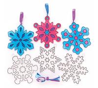 Baker Ross FC275 Attrape Soleil Enfant en forme de Flocon de Neige - Lot de 10, Décoration Loisirs Créatifs Enfants, Loisirs Créatifs Vitrail, Activites Manuelles pour Enfants