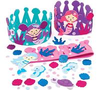 Baker Ross FE174 Kits de couronnes en mousse de sirène (paquet de 3) - Pour les déguisements et les Loisirs créatifs pour enfants.