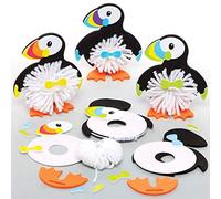 Baker Ross FE201 Kits de pompons macareux - Paquet de 3, Art pour enfants Créez votre propre ami de pompons moelleux