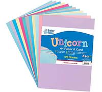 Baker Ross FE211 Carte et papier A4 sur le thème de licorne - Paquet de 120, fournitures d'art colorées pour les activités de création artisanale des enfants