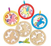 Baker Ross FE245 Décorations Licornes en bois- Paquet de 10, artisanat en bois pour les enfants à décorer et à exposer, faites votre propre ornement pour enfants Arts et artisanat