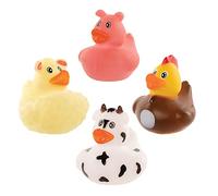 Baker Ross FE326 Canard en caoutchouc de la ferme - Paquet de 8, jouets pour bébés, remplisseurs de sacs de fête pour enfants, mini jouets pour enfants