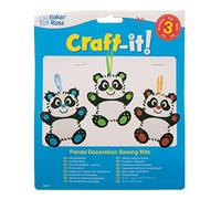 Baker Ross FE341 Kits de couture de panda - Paquet de 3, ensemble de couture pour enfants, activités créatives pour enfants, projet idéal pour les arts et l'artisanat