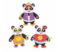 Baker Ross FE354 Aimants de panda à assortir- paquet de 8, aimants pour enfants, aimant de réfrigérateur pour enfants, créez votre propre kit d'aimants