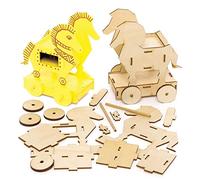 Baker Ross FE453 Kits cheval de Troie en bois - Paquet de 2, artisanat en bois pour les enfants à décorer et afficher, activité éducative pour enfants