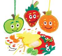 Baker Ross FE477 Kits de couture de fruit - Paquet de 4, ensemble de couture pour enfants, activités créatives pour enfants, projet idéal pour les arts et l'artisanat