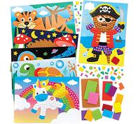 Baker Ross FE502 Kits de mosaïque assortis - Lot de 6, Carreaux de mosaïque, les loisirs créatifs, Kits de mosaïque pour enfants, Activités créatives pour enfants