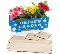 Baker Ross FE507 Pot de fleurs en bois pour enfants - Paquet de 2, Kit d'artisanat de jardin, Faites votre propre pot de plante idéal pour les enfants et les adultes à peindre et décorer