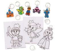 Baker Ross FE513 Porte-clés de conte de fées en plastique rétrécissant - Paquet de 8, créez vos propres porte-clé pour les arts et l'artisanat pour enfants