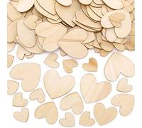 Baker Ross FE533 Cœurs en bois - Paquet de 180, artisanat en bois pour les enfants à concevoir, peindre, décorer, puis utiliser pour les embellissements ou l'artisanat de cartes