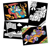 Baker Ross FE617 Illustrations des voitures de course à colorier - Lot de 10, Créez vos propres illustrations, Ensemble d'artisanat à décorer pour les enfants, Activités créatives pour enfants