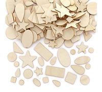 Baker Ross FE626 Formes d'artisanat en bois assorties - Paquet de 180, embellissements d'artisanat, fournitures d'artisanat pour enfants
