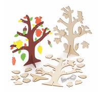 Baker Ross FE649 Arbre en Bois Automne pour Enfants - Lot de 2, Decoration Bois à Décorer, Bois a Peindre Enfant, Activites Manuelles pour Enfants