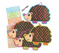Baker Ross FE703 Kit de Decoration Strass Autocollant Enfant motif Hérisson - Lot de 3, Bijoux Fantaisie Enfant, Bijoux a Faire soi meme Enfant, Activité Manuelle pour Enfants