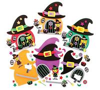 Baker Ross FE723 Décoration Enfant pour Portes motif Sorcières - Lot de 4, Décorations d'Halloween, Kit Créatif d'Halloween pour Enfants