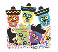 Baker Ross FE748 Aimants motif Jour des Morts à Assortir - Lot de 8, Aimants Frigo pour Enfants, Activites Manuelles pour Enfants