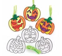 Baker Ross FE751 Attrape Soleil Enfant motif Citrouille - Lot de 10, Décoration Loisirs Créatifs Enfants, Loisirs Créatifs Vitrail, Activites Manuelles pour Enfants