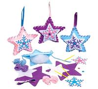 Baker Ross FE787 Lot de 3 kits de couture en forme d'étoile pour enfants - Kit de bricolage à coudre - Idées de bricolage pour Noël - Cadeaux de Noël