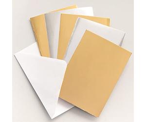 Baker Ross FE830 Cartes de Vœux Enfants Couleurs Or et Argent - Lot de 12, Carte de Vœux, Kit Carte pour Enfants, Loisirs Creatifs pour les Enfants