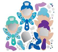 Baker Ross FE876 Kits pour Enfants Miroirs motif Fée Hiver à Créer - Lot de 4, Kit Créatif pour enfants, Kit de Fabrication hivernal