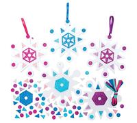 Baker Ross FE879 Kit de Decoration Enfant en forme de Flocon de Neige - Lot de 8, Decoration pour les Enfants à Colorier et Décorer, Loisirs Creatifs Enfant, Activites Manuelles pour Enfants