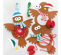 Baker Ross FE896 Kit de Tissage Enfant motif Rouge Gorge de Noel - Lot de 5, Tissage pour Enfants, Decoration à Tisser, Kit Canevas Enfant, Activites Manuelles pour Enfants