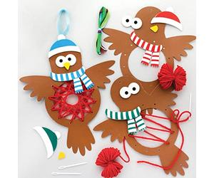 Baker Ross FE896 Kit de Tissage Enfant motif Rouge Gorge de Noel - Lot de 5, Tissage pour Enfants, Decoration à Tisser, Kit Canevas Enfant, Activites Manuelles pour Enfants