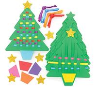 Baker Ross FE912 Kit de Tissage Enfant motif Sapin de Noel - Lot de 6, Tissage pour Enfants, Decoration à Tisser, Kit Canevas Enfant, Activites Manuelles pour Enfants