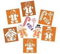 Baker Ross FE931 Pochoir Dessin Enfant motif Pain d'Epices - Lot de 8, Pochoirs Lavables pour Enfant, Pochoir Scrapbooking, Activites Manuelles pour Enfants