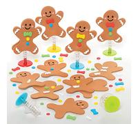 Baker Ross FE934 Ressort Jouet Enfant motif Pain d'Epices - Lot de 8, Jouet Creatif, Mini Jouet Enfant, Jouet a ressort, Loisirs Creatifs Enfants