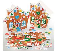 Baker Ross FE939 Cartes de Vœux Enfants motif Maison en Pain d’Épice - Lot de 6, Carte de Vœux, Noel Enfant, Loisirs Creatifs pour les Enfants